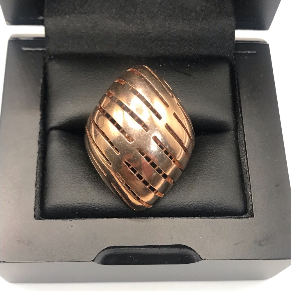 Statement Rose Gold Over 925 Sterling silver Dome Ring Size 7.5 or 8.5